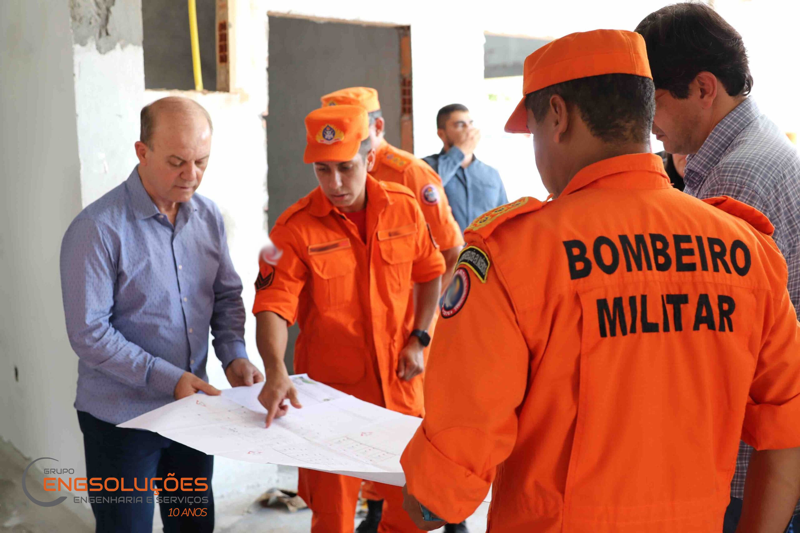 Inspeção do Corpo de Bombeiros para vistoria de segurança contra incêndios.